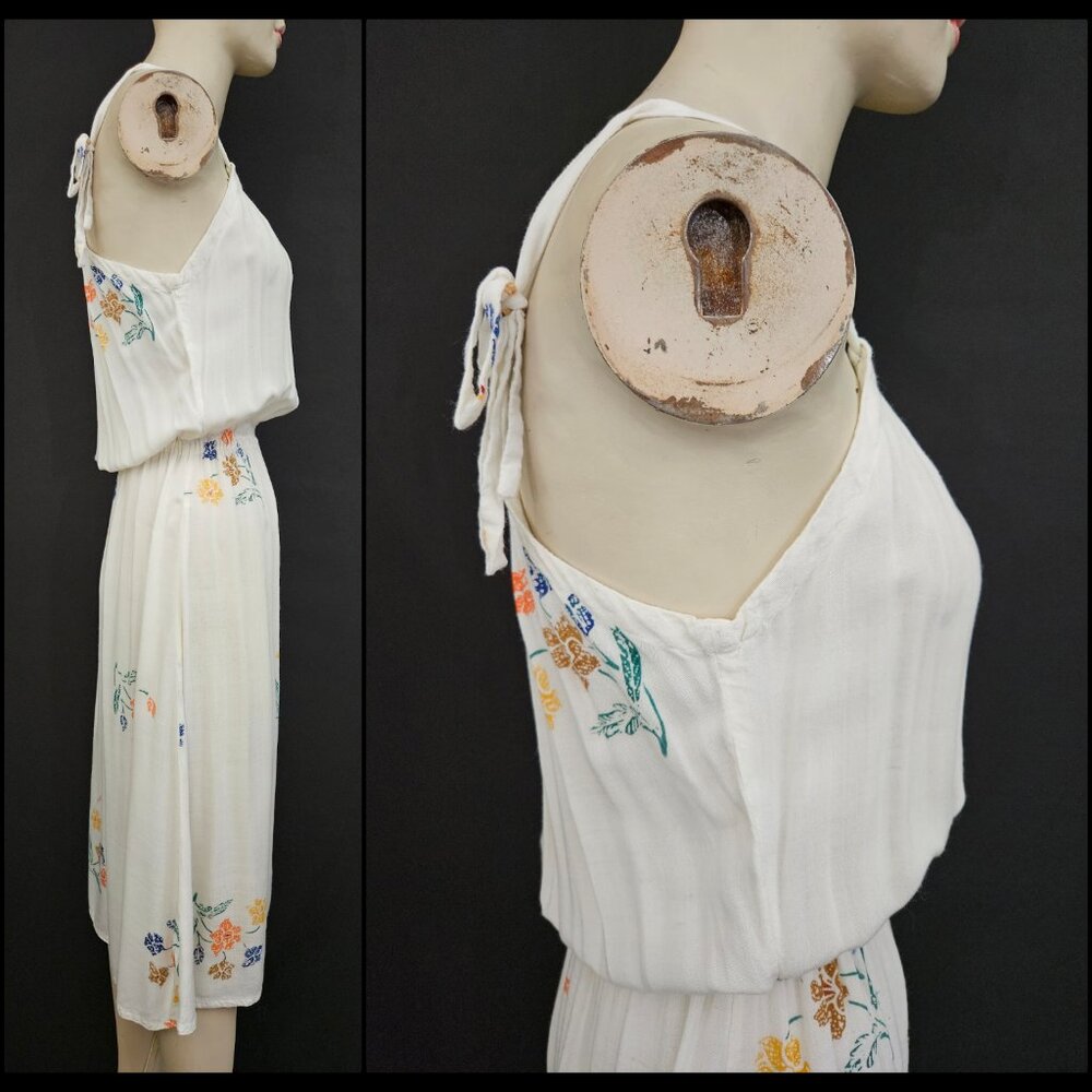 Vintage Floral Spaghetti Strap Blouson Sun Dress - Picture 9 of 15